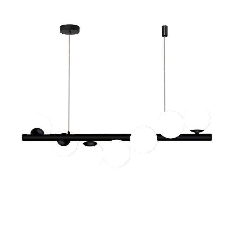 现代极简餐厅吊灯北欧分子灯创意设计螺旋玻璃球魔豆长条吧台灯具,家装灯饰光源,智能吊灯,淘宝优惠券,粉丝福利购,淘宝优惠卷