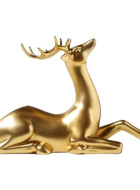 金鹿酒架房间酒柜桌面装饰品摆件仿真动物轻奢树脂工艺品