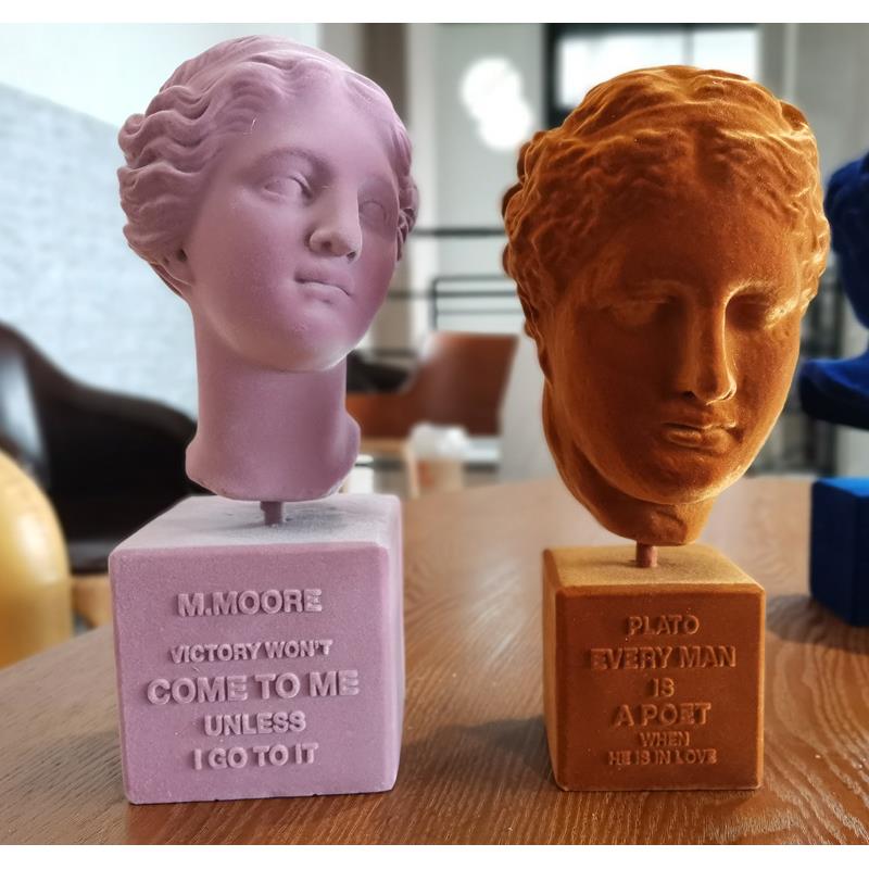 植绒海吉娅树脂雕像欧式简约时尚家装摆件品质玄关仿美艺术仿石膏