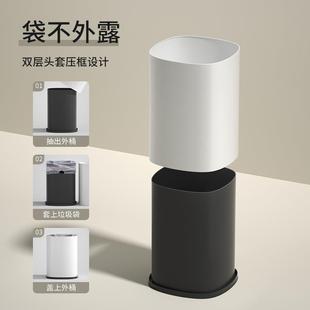 12L无盖垃圾桶大号方形双层ins风高颜值不锈钢卧室家用垃圾桶