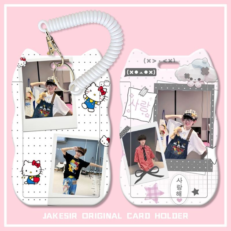 TEAMBOYS张嘉懿孔鑫学生滑盖猫耳朵卡套饭卡公交身份证套弹簧绳