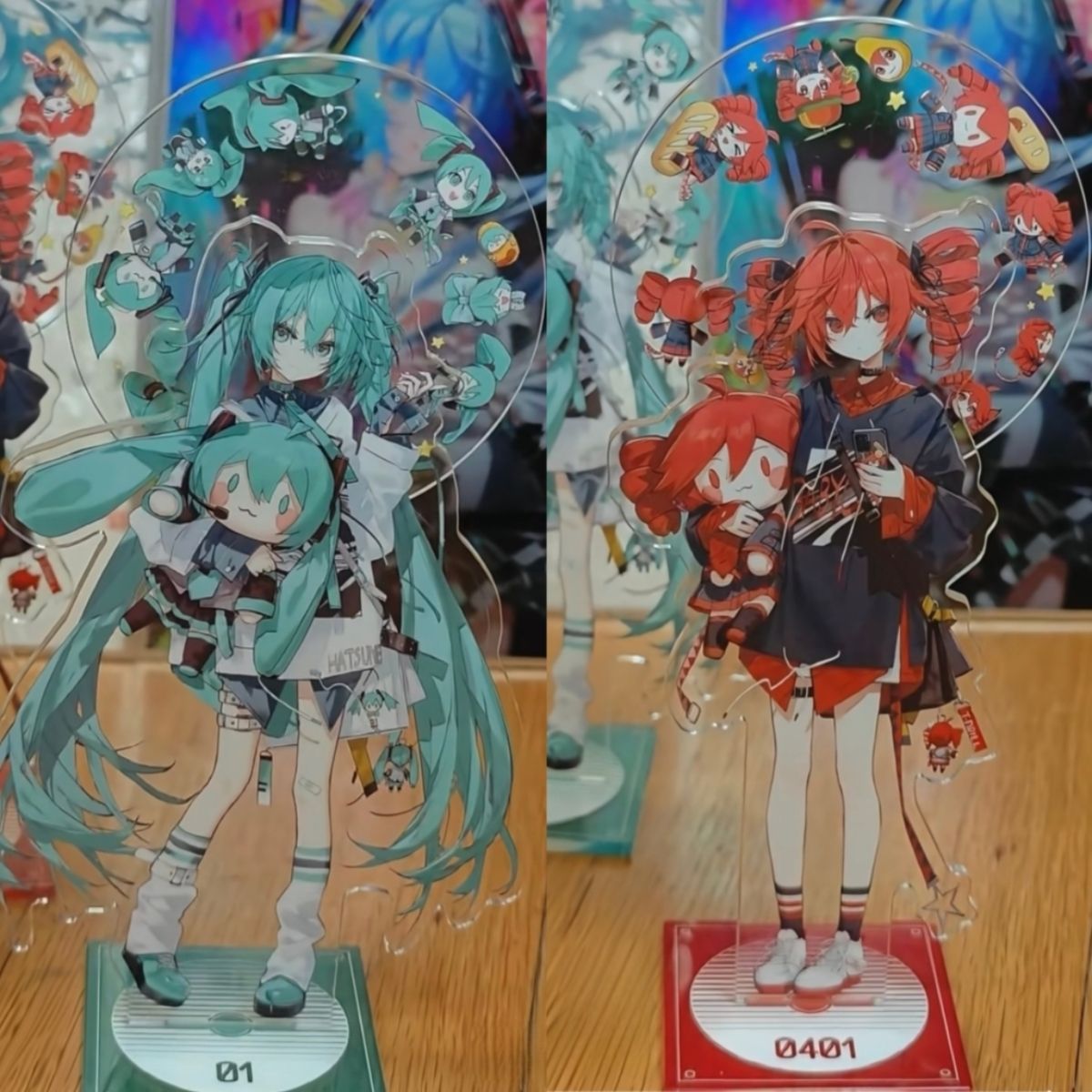 初音未来新款二次元谷美旋转亚克力立牌自制初音miku重音桌面摆件