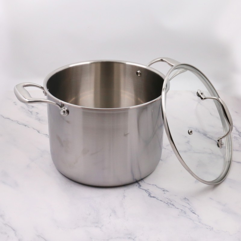 夹铜高品质18-10不锈钢24cm汤锅煲复合钢炖锅粥锅面条锅蒸锅焖