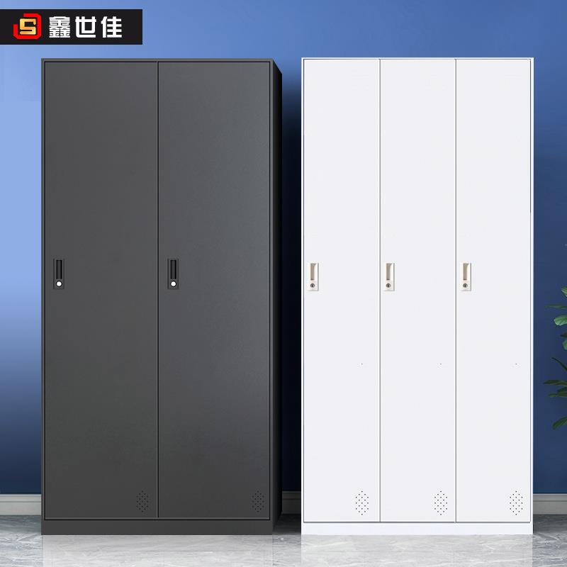鑫世佳二门更衣柜铁皮柜储物柜带锁办公室换衣柜员工宿舍铁皮衣柜