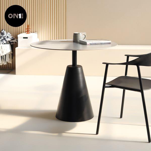 北欧小圆桌客厅家用小户型饭桌现代简约白色圆形桌洽谈桌岩板餐桌