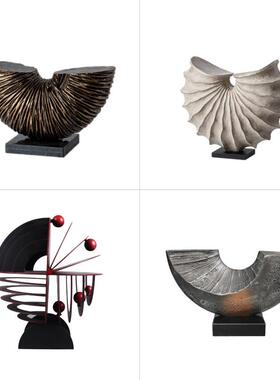 现代新中式艺术摆件样板间客厅玄关博古架创意家居装饰品摆设桌面