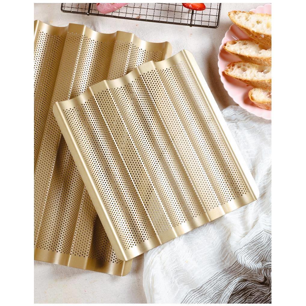 金色不粘法式面包烤架长棍 法棍蛋糕模