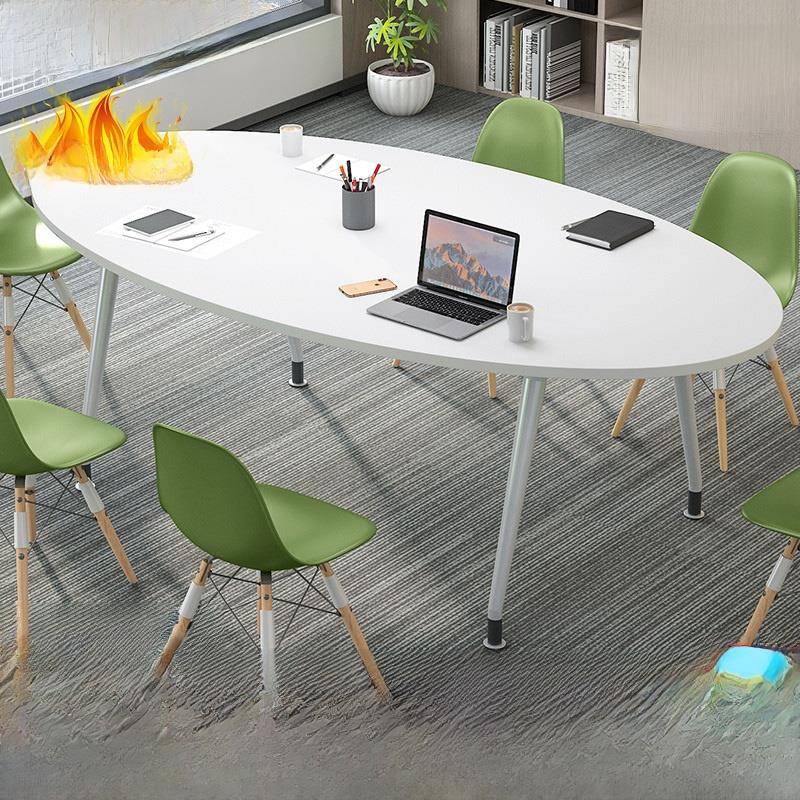 小型会议桌简约现代办公桌培训桌椭圆型北欧商务洽谈接待桌椅组合