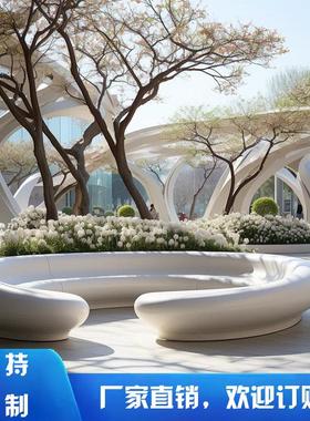 玻璃钢树池座椅定制商场公园户外卡通座凳休闲公共休息等候区美陈