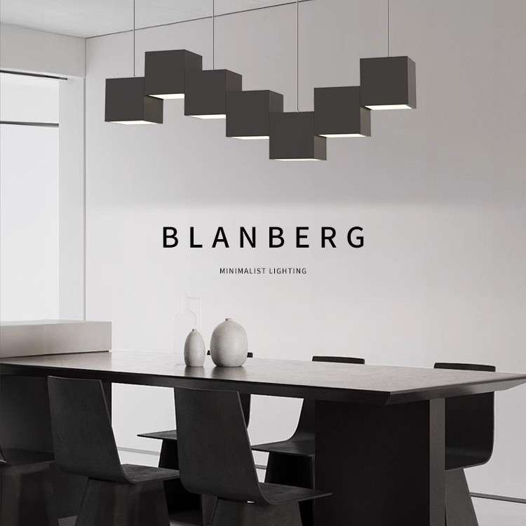 意极简黑白魔方灯方块创意吊灯现代简约风格吧台餐桌艺术餐厅吊灯