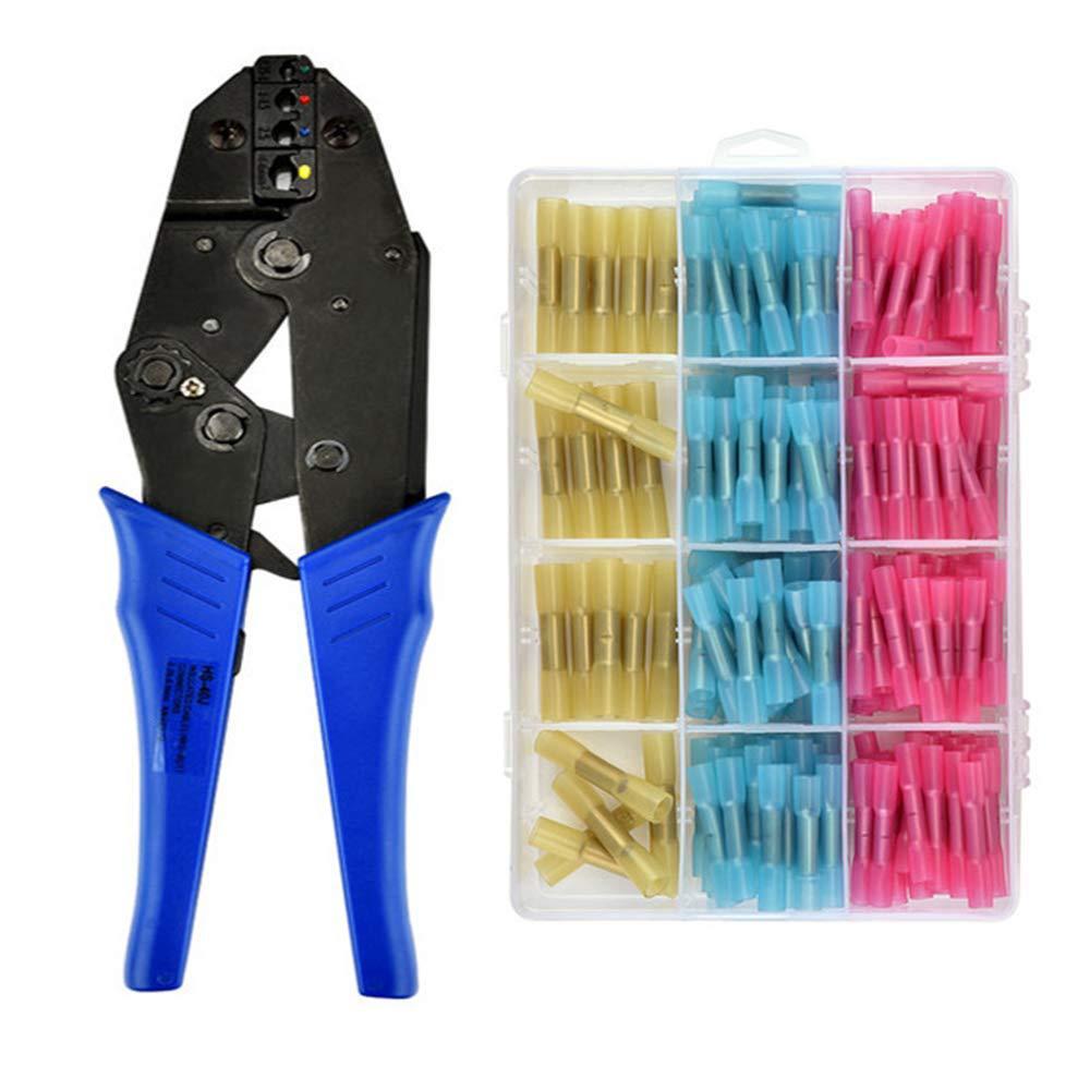 跨境200PCS防水端子热缩中接管接线鼻子 压线钳套装组合40J钳子