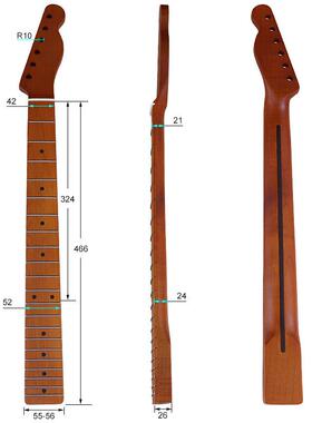 TL分体21品烤枫电吉他琴颈琴柄哑光吉他柄电吉他琴柄乐器配