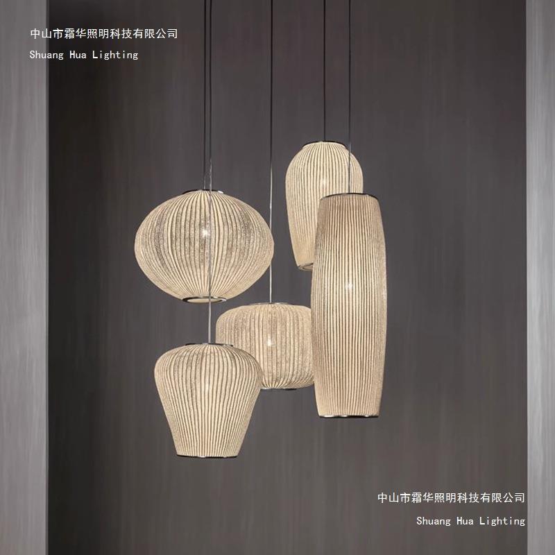 轻奢质感艺术网状中岛柜台吊灯西班牙设计师餐厅灯具现代简约吧台