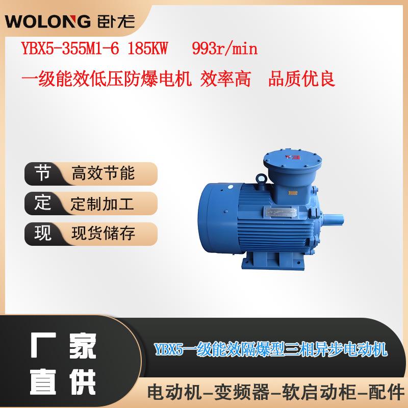 YBX5-355M1-6 185KW 993r/min 一级能效低压防爆电机