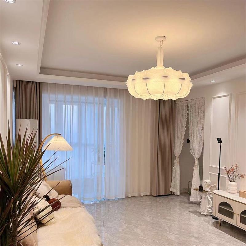 意大利蚕丝布艺吊灯客厅卧室酒店餐厅氛围灯设计师中古艺术造型灯