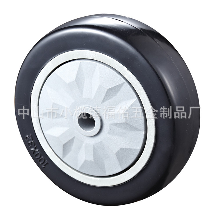 厂价直供 3寸4寸5寸PU聚氨脂PU单轮双轴承耐磨单轮子轮片轴承轮片