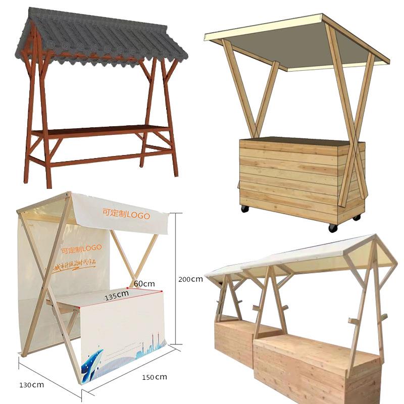 夜市户外集市摊位架美食摆摊折叠促销商场活动展示架实木货架