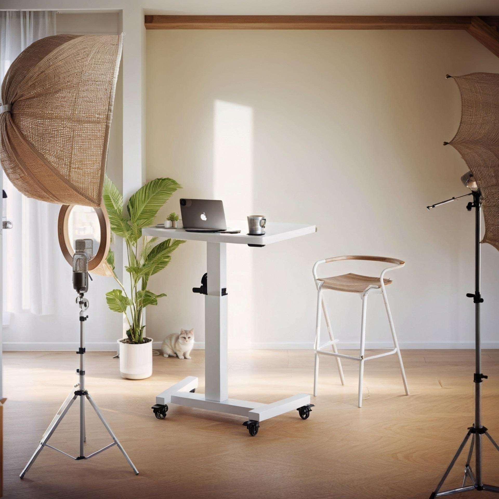 直播桌子主播用女生可移动可升降站立式展示工作台客厅沙发小桌子