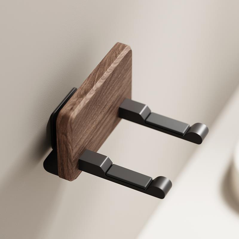 A8T黑胡桃木吹风机置物架支架风筒收纳架子卫生间浴室厕所收纳免