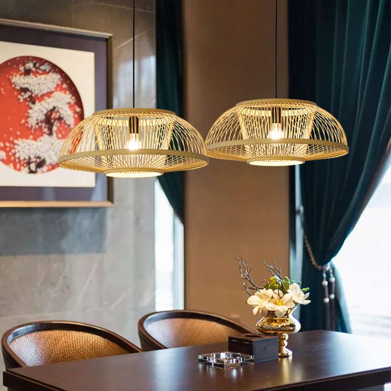 日式吊灯禅意竹灯过道走廊床头茶室榻榻米竹编灯具餐厅中式小吊灯