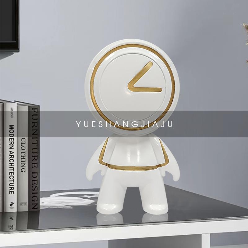 现代简约创意电镀公仔潮玩雕塑摆件卡通人物轻奢客厅家居桌面装饰