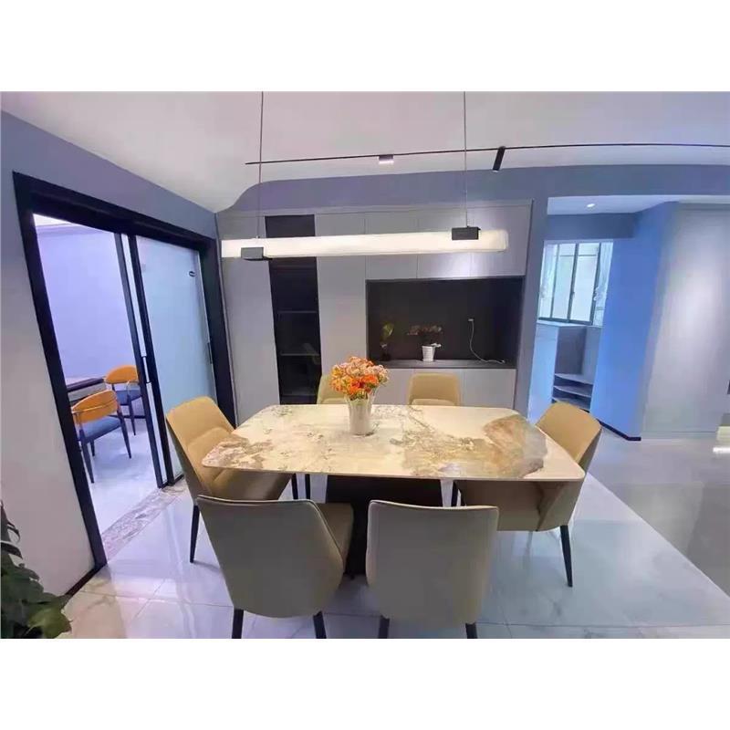 餐厅进口云石轻奢吊灯现代简约设计师一字长条茶室吧台家用吊灯