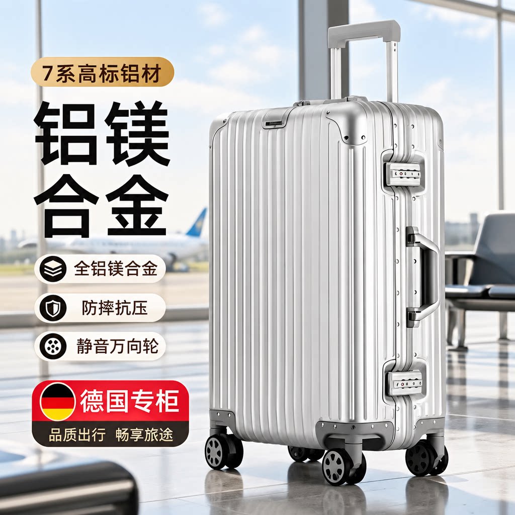 行李箱26寸全铝镁合金拉杆箱男生
