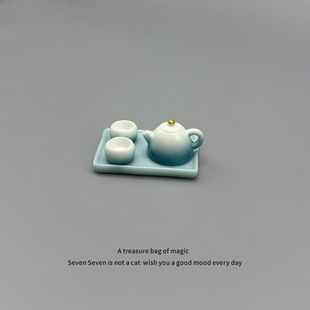 无聊了 仿真写实国风青山系列茶具情绪解压治愈电脑桌面小摆件