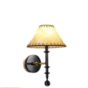 壁灯卧室236日式原木艺布旧护眼灯法式复古中古怀民床头宿背景墙