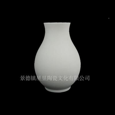 德镇瓷花式瓶中白景胎素坯台面XY-SP-D1花瓶摆件陶素烧坯陶艺素陶