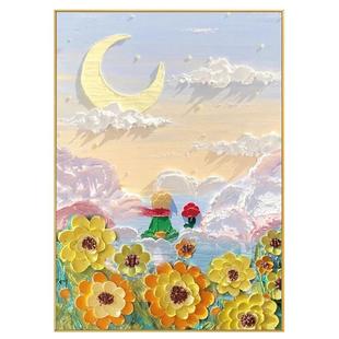 大芬村室手绘油《小王QWE-2302画子》卧客厅饰画玄关挂画立体装轻