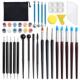 陶艺工土具3装 8件套石塑粘刻刀颜料画刷搓泥板丸LRJ雕棒点钻笔