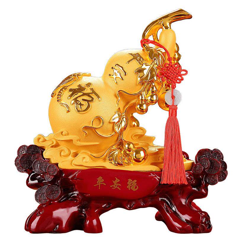 厂家平安保险开门红平安福绒沙金葫芦摆件商务馈赠礼品定制
