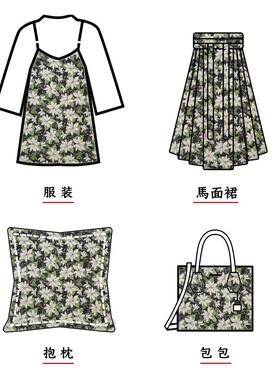 田园BF-E1-42风色织花卉连装衣浮裙雕料春秋女装提花箱包外套饰面