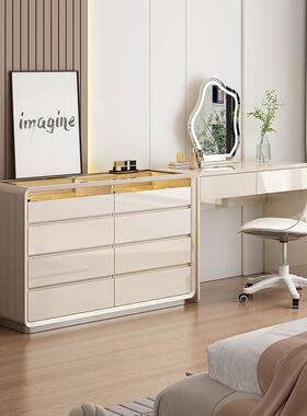 轻简奢烤漆斗21117墙柜卧室床尾能收纳储物柜客厅现代约智带灯靠