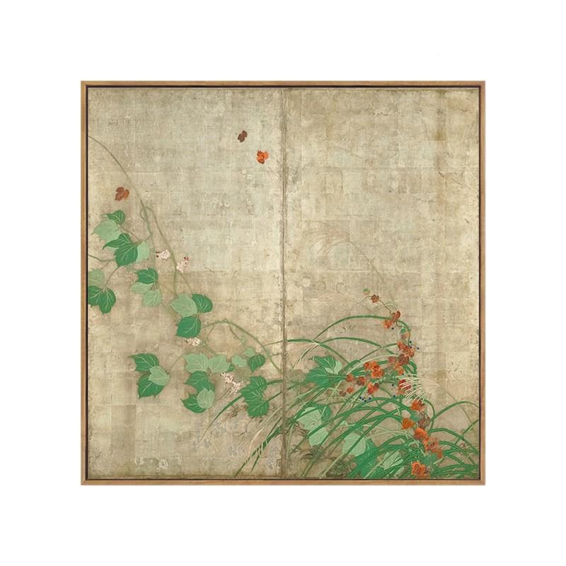 琳派YZ202512世式绘日国潮花鸟画古发典装饰挂画民宿餐厅玄关客厅