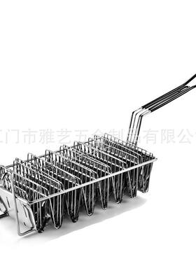 V型YY-2138格炸篮墨西哥塔可定炸篮304不锈定钢炸篮8格型型塔克炸