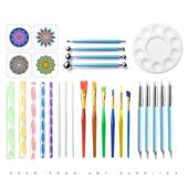 陶泥具FBS28工套装 绘画模板调件色盘粘土陶艺亚克力棒硅点胶钻笔