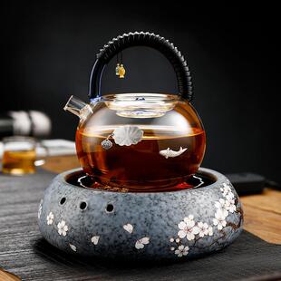 黑晶炉烧水壶泡茶壶玻璃加厚花茶壶女士精致煮茶器耐高温家用套装