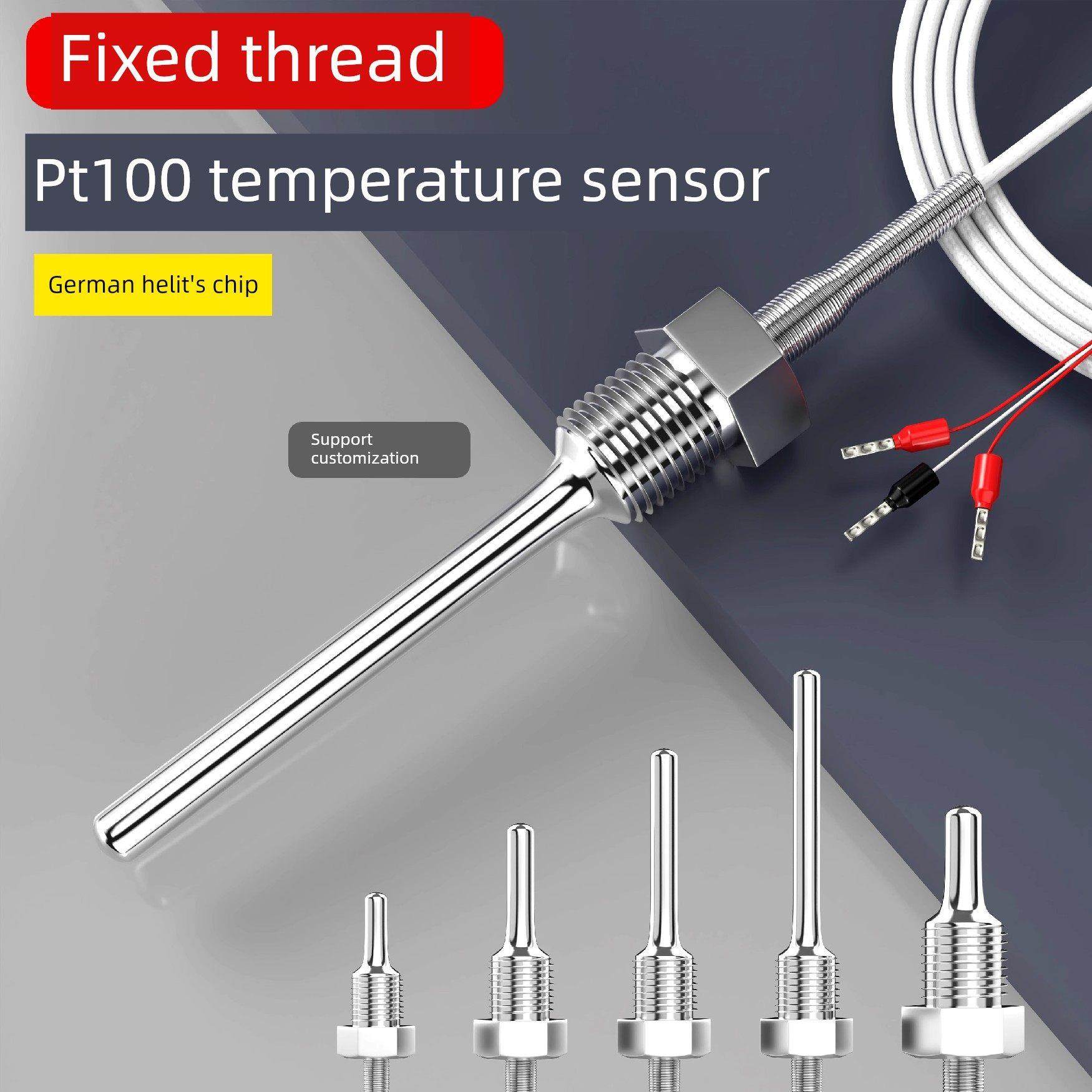 PT100温度传感器螺纹铂热电阻防水三线测温感温探头（可定制）,五金/工具,热电阻,淘宝优惠券,粉丝福利购,淘宝优惠卷