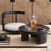 润家家居简约实木飘窗椅榻榻米椅子茶几和室椅靠背无腿椅懒人座椅