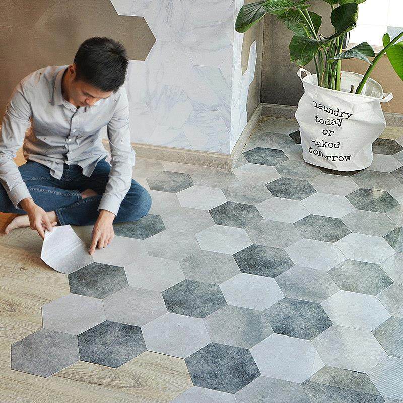 卫生间防水地贴地板贴纸瓷砖墙贴自粘厨房防滑装饰六角六边形地贴,家居饰品,软装墙贴,淘宝优惠券,粉丝福利购,淘宝优惠卷