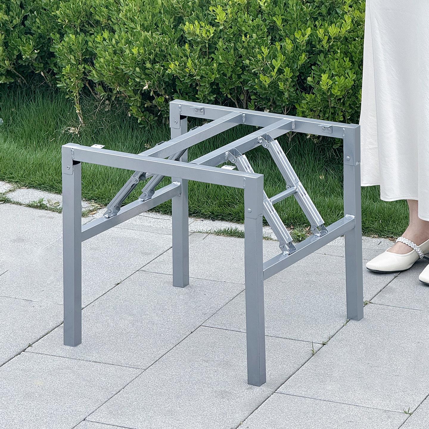 正方形折叠桌腿支架腿桌架铁桌子腿餐桌腿桌架子金属桌脚台面支架