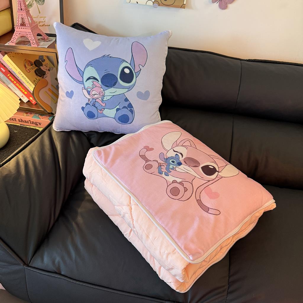 史迪仔抱枕被子两用二合一办公室午睡空调毯汽车载枕头被靠枕折叠