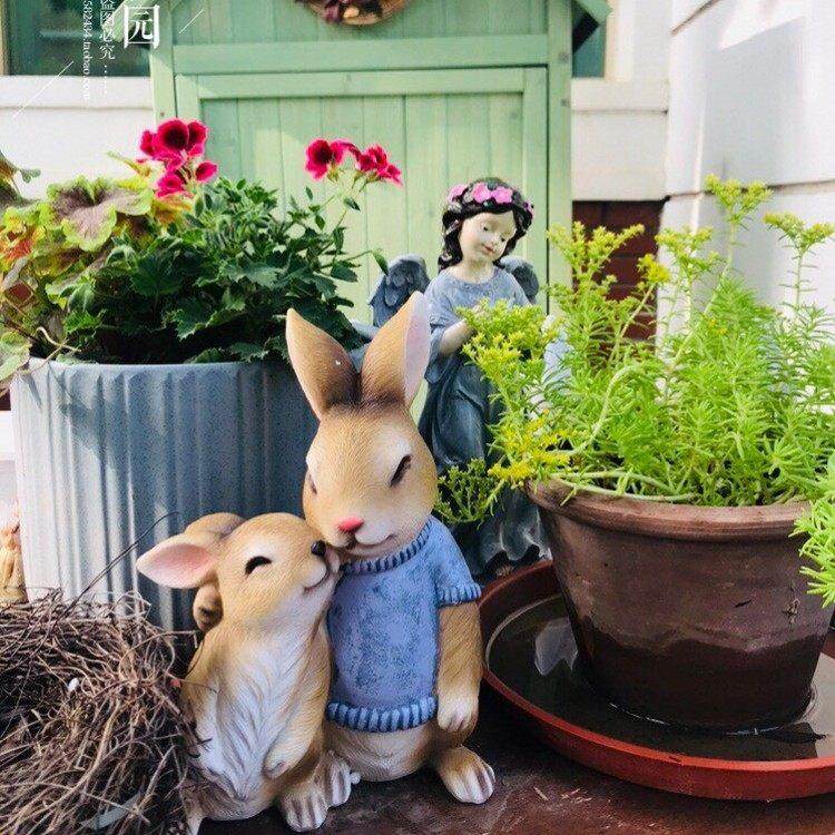 花园杂货 庭院树脂小兔子摆件创意园艺户外动物花架桌面装饰摆件,家居饰品,装饰摆件,淘宝优惠券,粉丝福利购,淘宝优惠卷