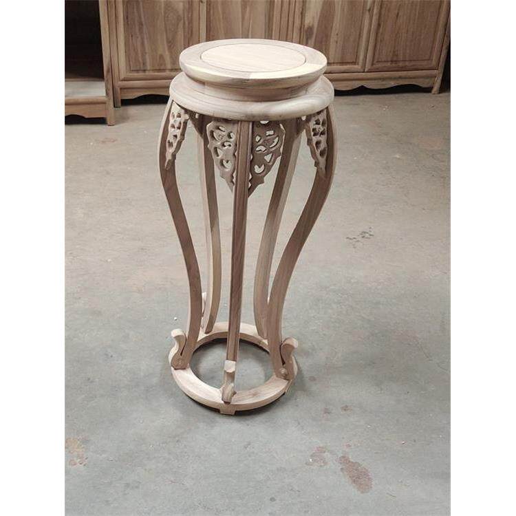 中式实木花架白茬北榆木花盆架绿萝植物花几落地多层白胚白坯仿古