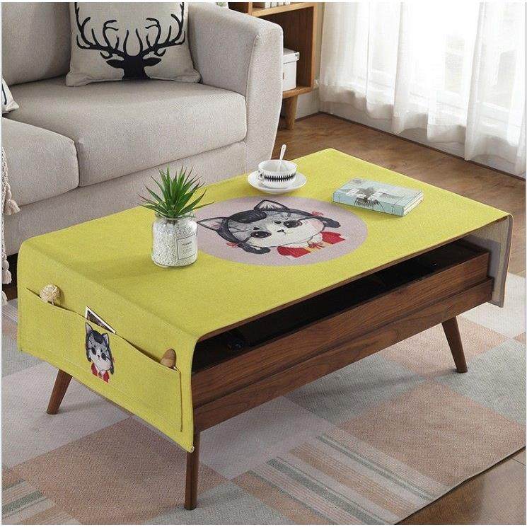 卡通茶几桌布口袋式黄色加厚棉麻布艺防水防烫桌布书桌可爱熊盖巾,居家布艺,桌布,淘宝优惠券,粉丝福利购,淘宝优惠卷