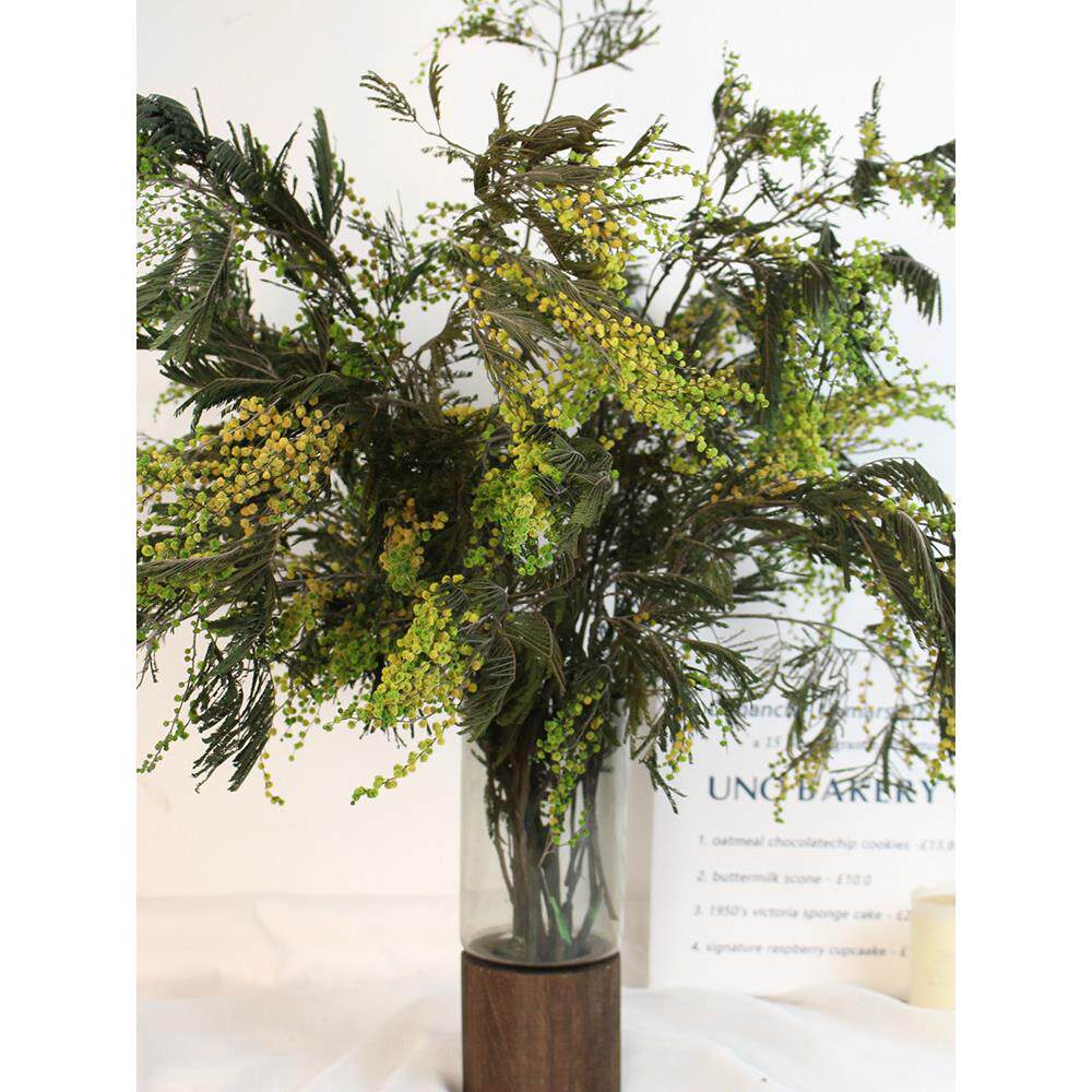 永生圣诞花真花高级感干花家居装饰插花软装陈设橱窗造景金合欢花