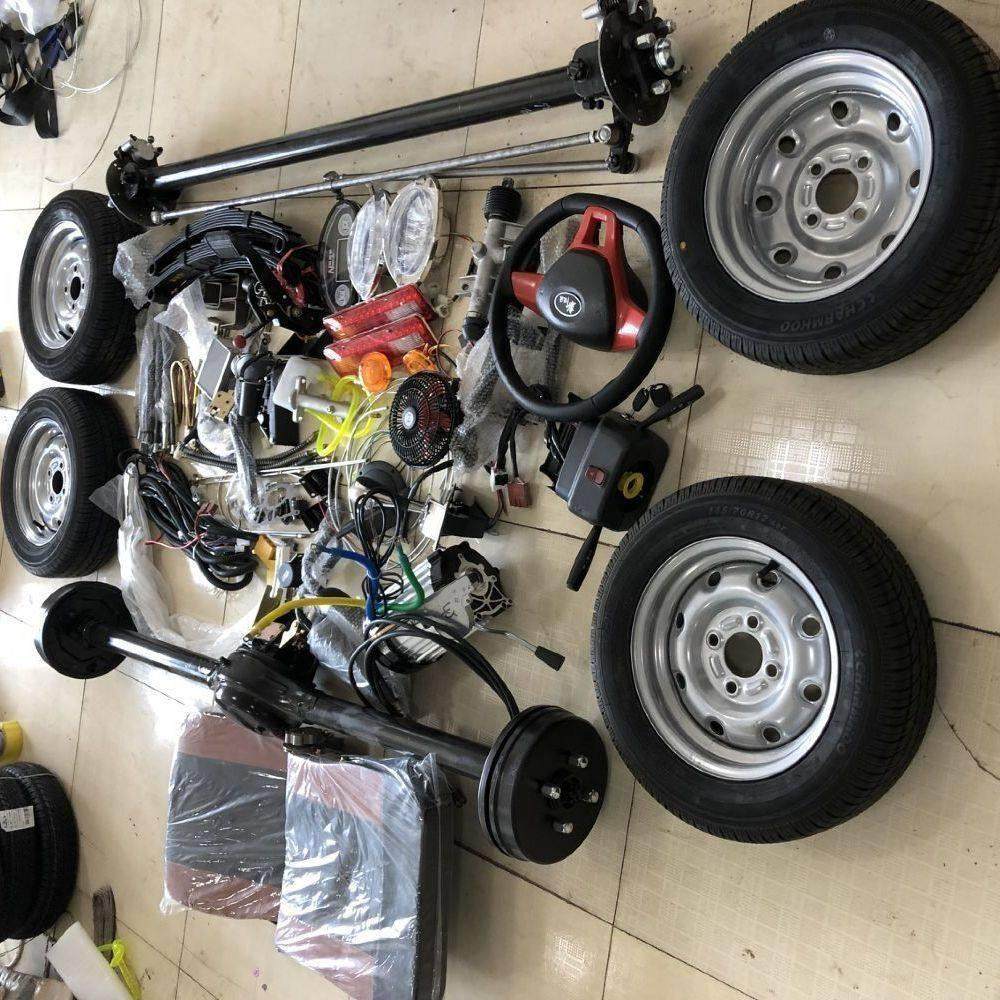 电动四轮餐车后桥底盘件小吃套件移动摆摊车套件花车平板车配厂家
