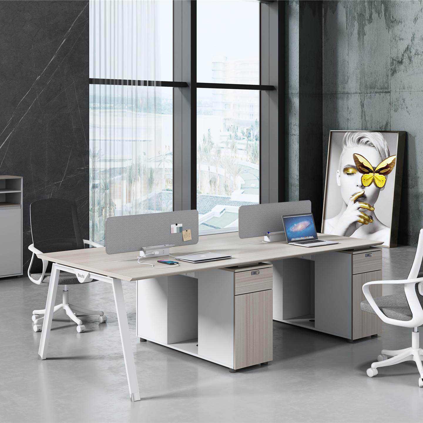 格诺瓦简约组合屏风卡位多人职员办公桌三人多人工作位电脑办公桌